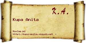 Kupa Anita névjegykártya
