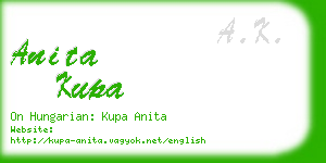 anita kupa business card